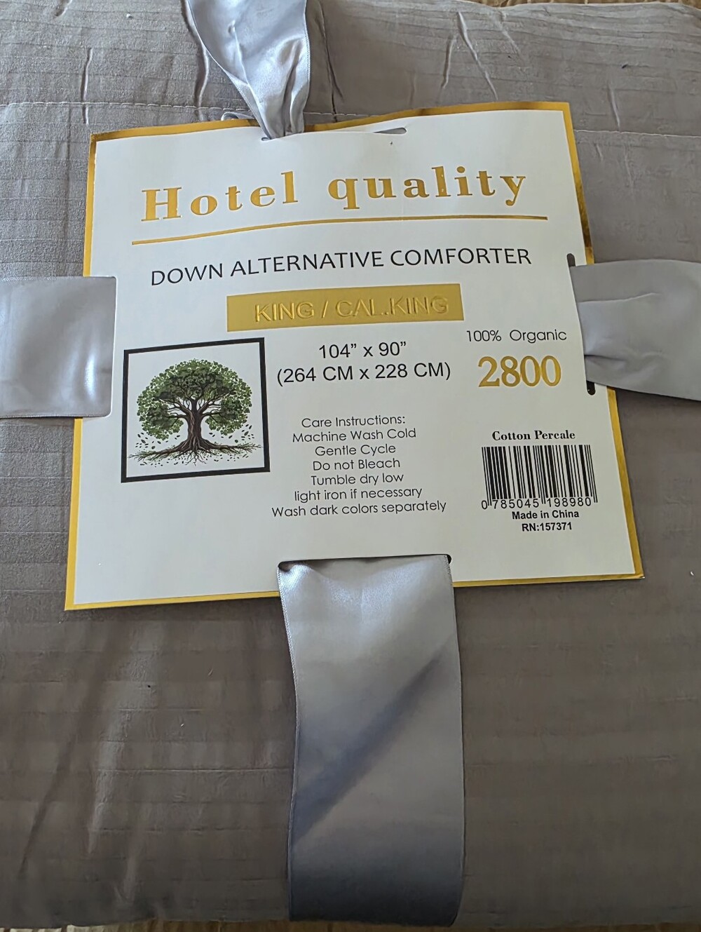 Hotel Quality Down Alternative Comforter - Gray - Unbranded King/cali King.